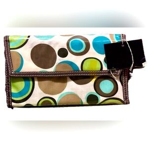 Polka dot clear coated wallet NWT